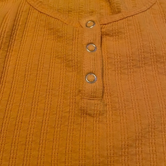 𝅺bp POINTELLE RIB CROP HENLEY IN ORANGE SLICE - Picture 9 of 13